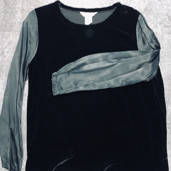 Vintage Comme des Garcons silk-blend velvet tunic with contrasting sleeves, L. - Picture 9 of 16
